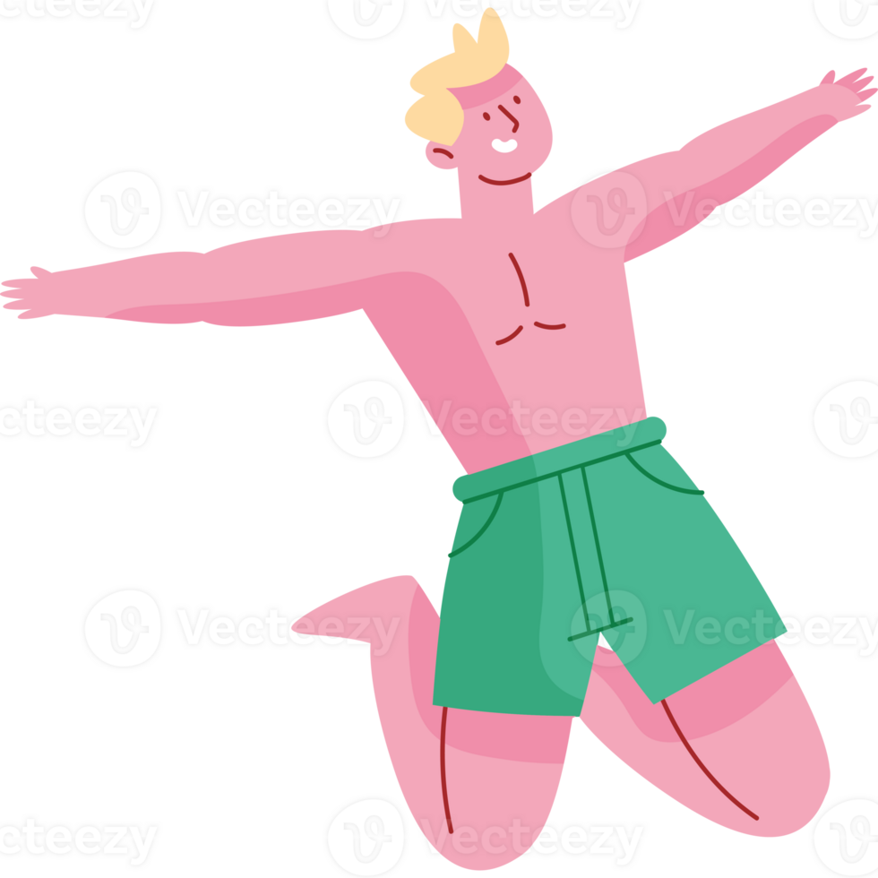 A cartoon man jumping in the air png