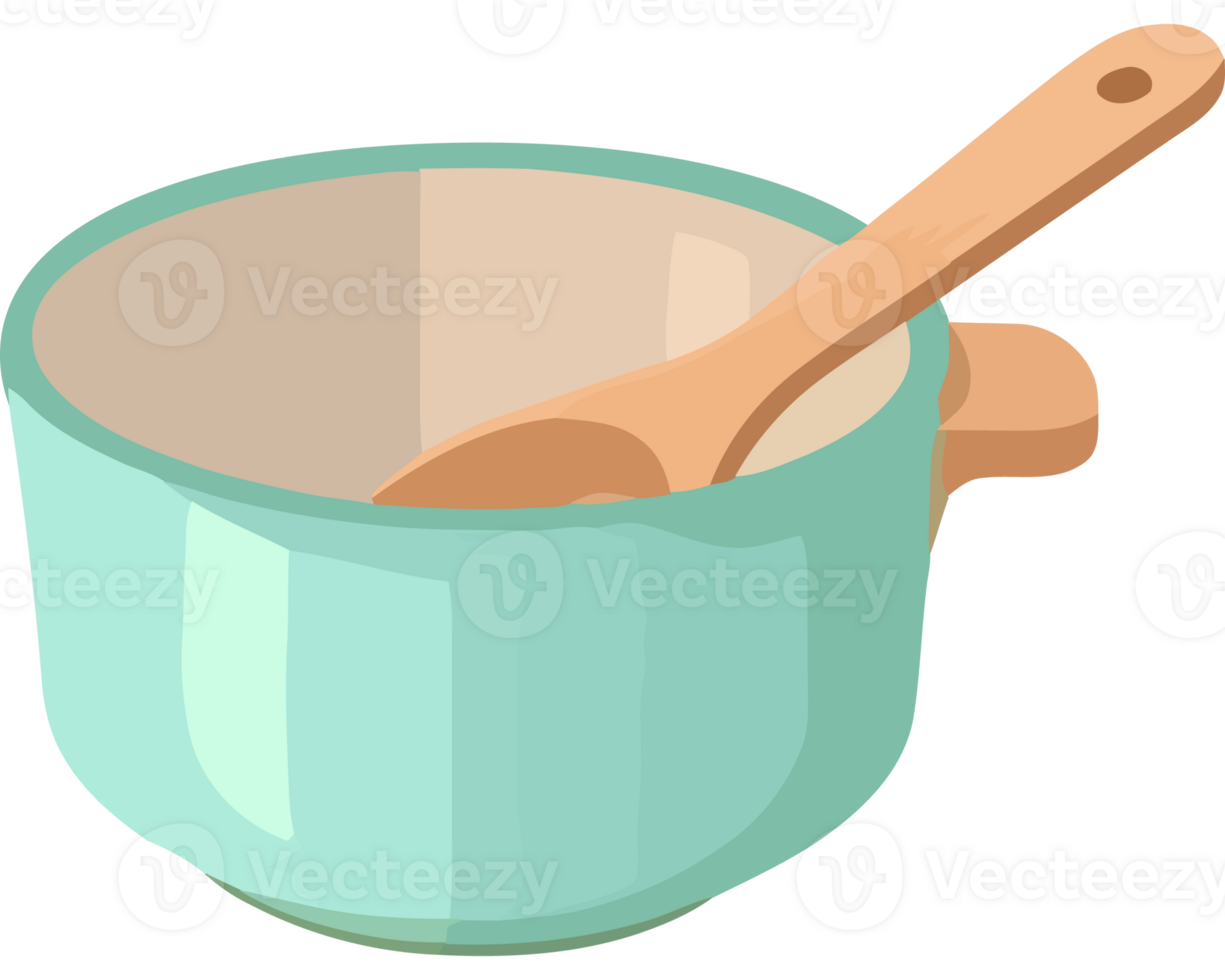 A bowl with a spoon and a wooden spoon png