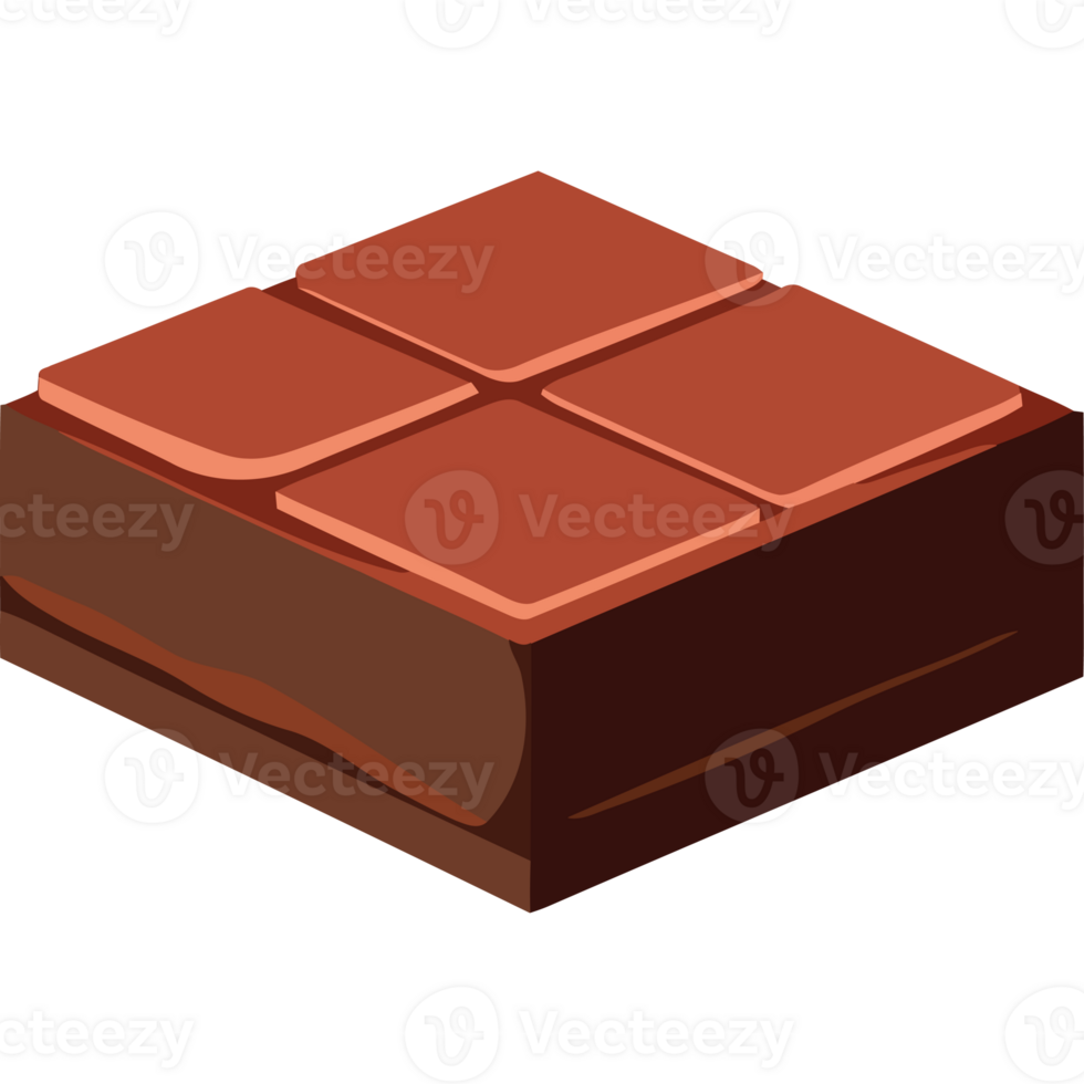A chocolate bar with four squares on it png