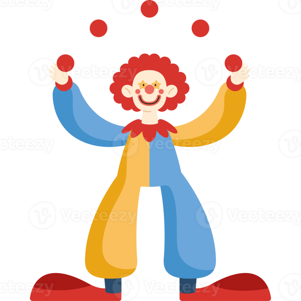 A cartoon clown juggling balls png
