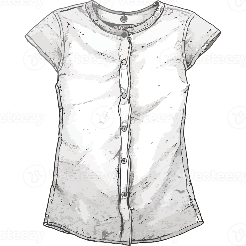 A drawing of a shirt with buttons on it png
