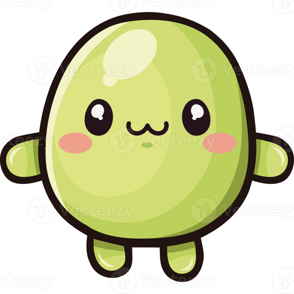 A cute green alien with a big smile png