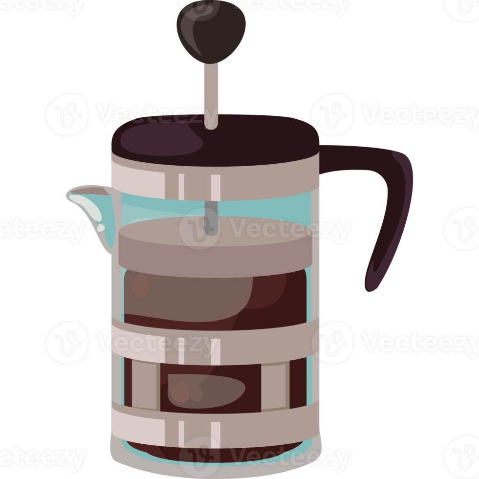 A coffee pot with a handle and a lid png
