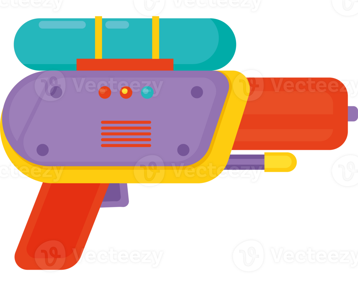A cartoon gun with a backpack on it png