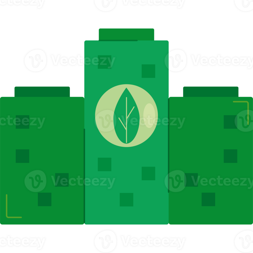 Green battery icon with a leaf on top png
