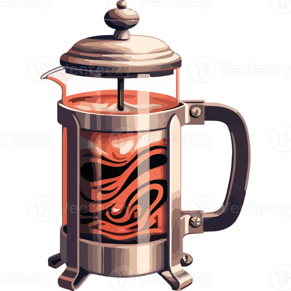 A coffee maker with a black and red design png