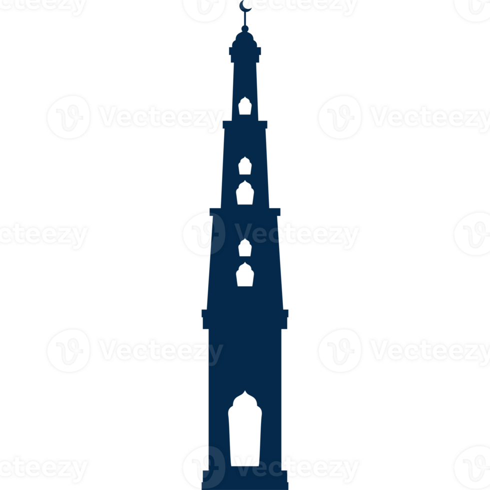 A blue tower with a clock on top png