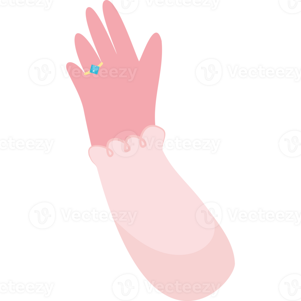 A cartoon hand with a pink glove png