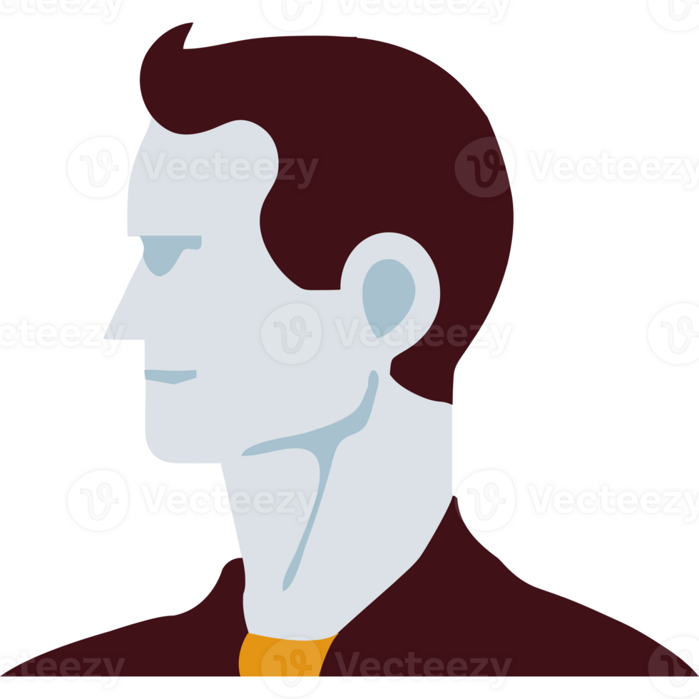 A man's profile in a flat style png