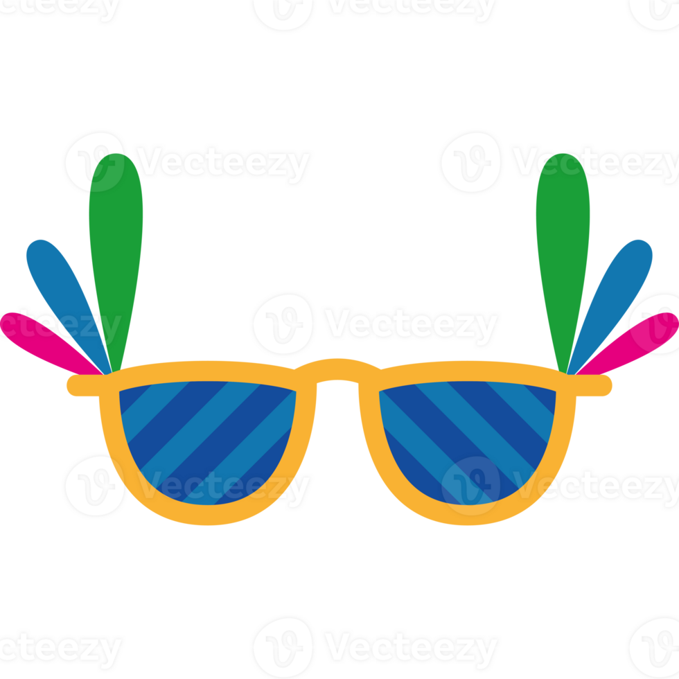 Glasses with colorful feathers on them png