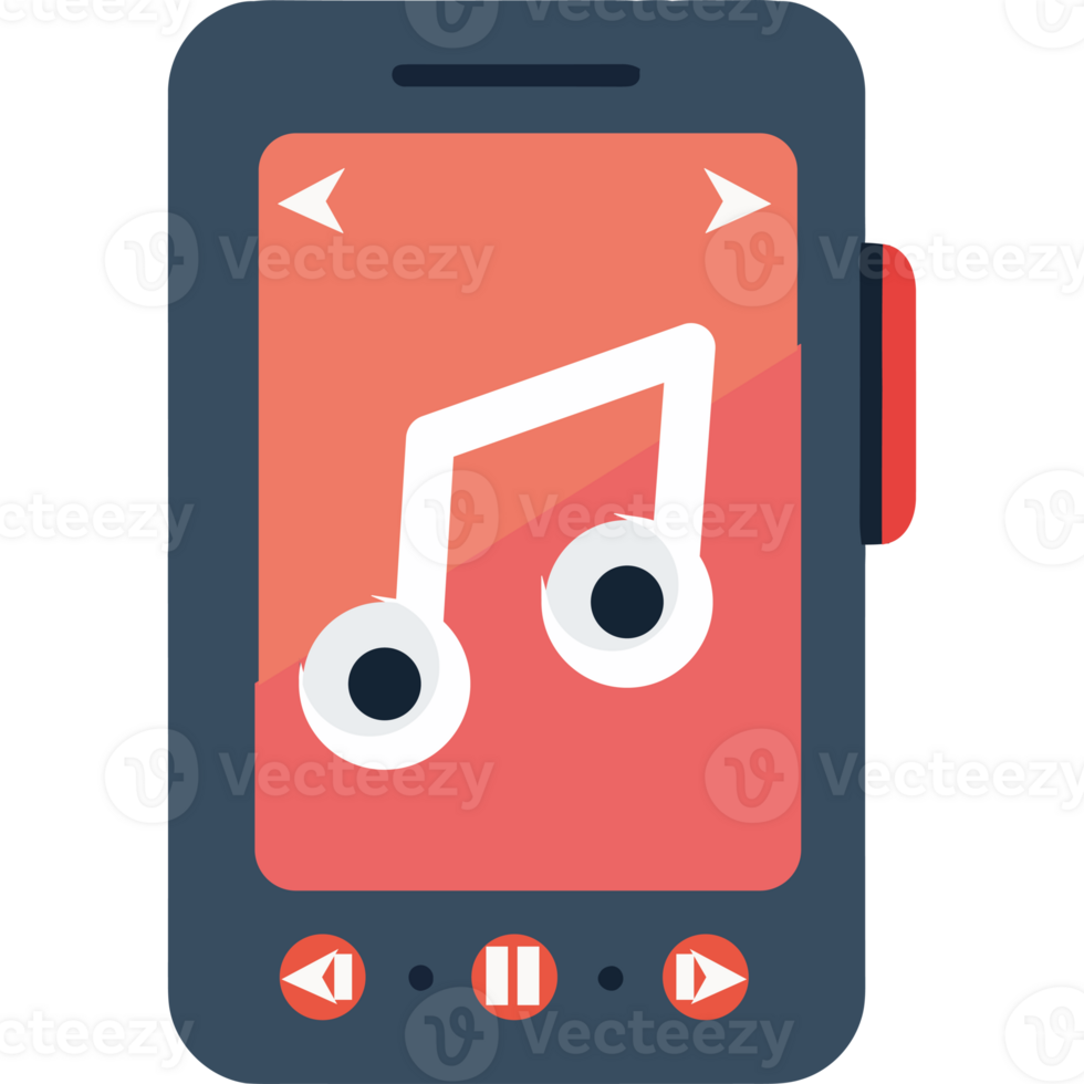 Music player icon with a music note png