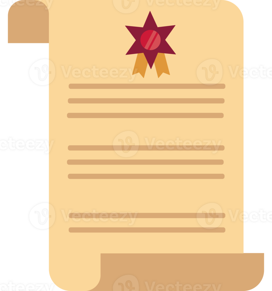A certificate icon with a star on it png
