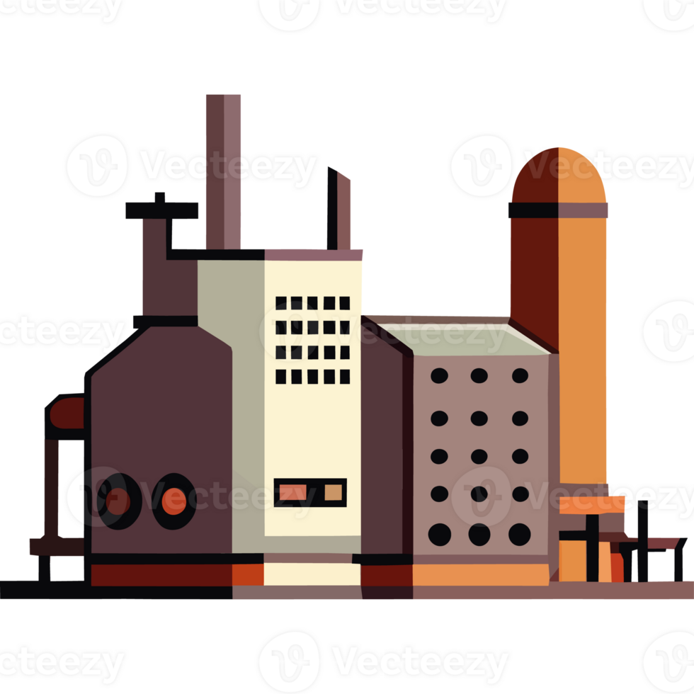 An illustration of a factory building png