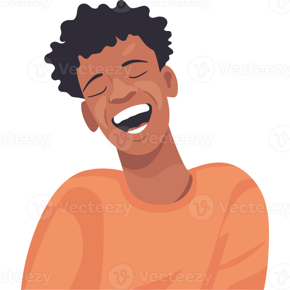 An illustration of a man laughing png
