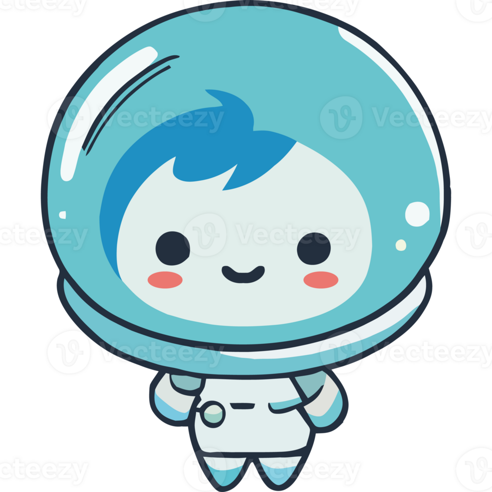 An astronaut in a blue suit with a blue hat png