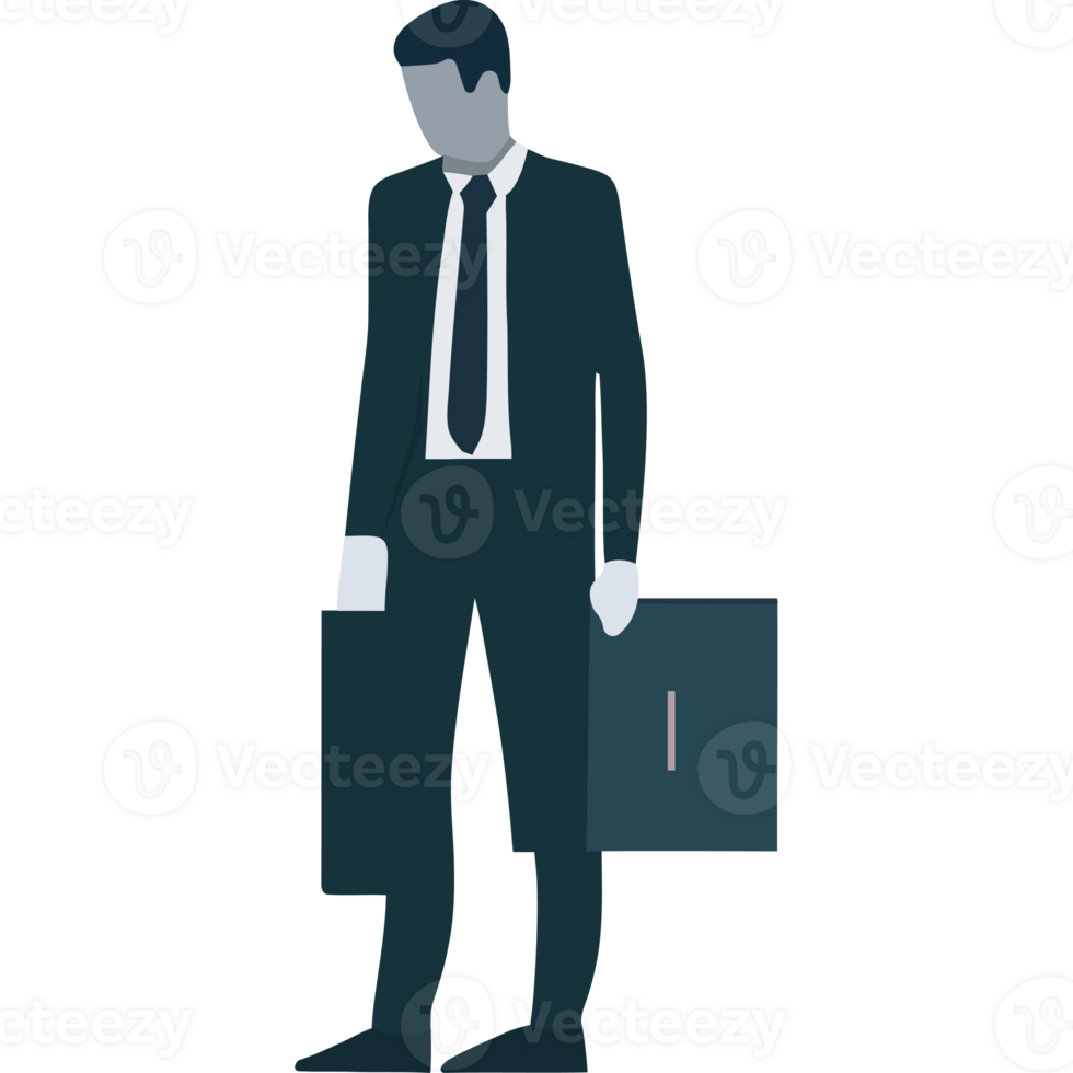A man in a suit and tie holding a briefcase png
