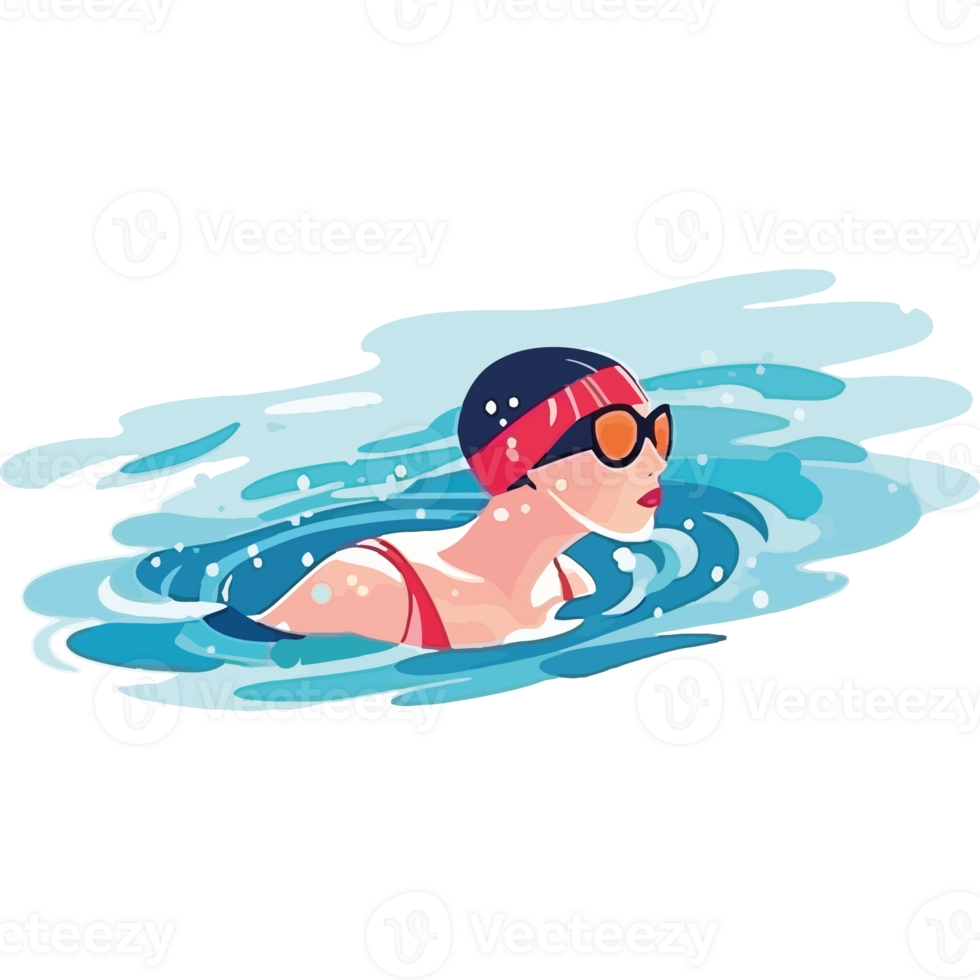 Swimmer swimming in the water png