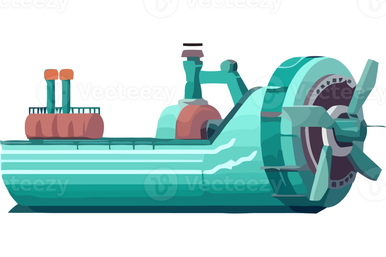 A cartoon boat with propellers and a propeller png