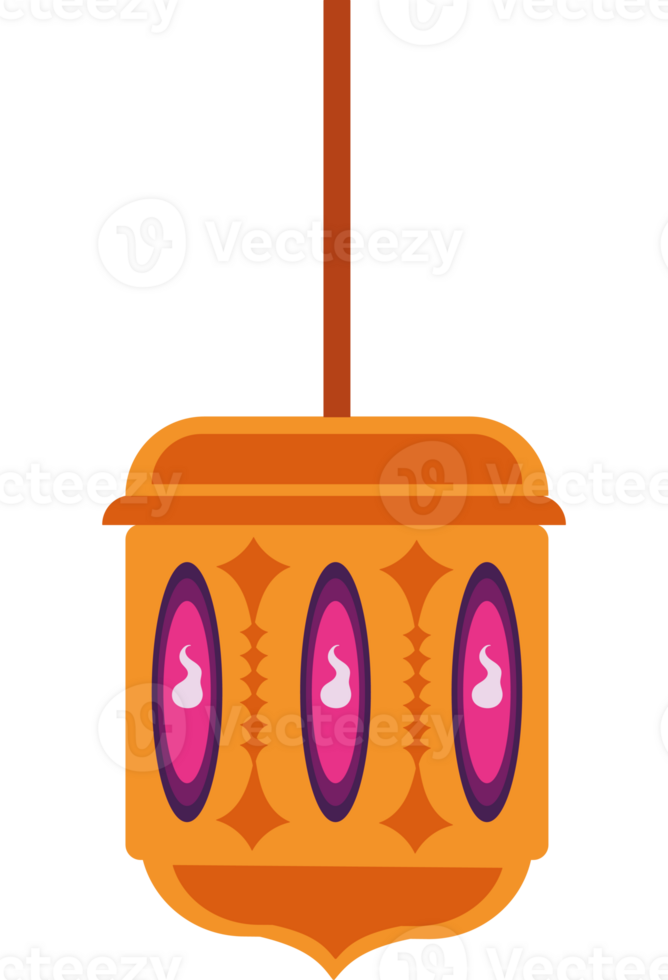 An orange lamp with four pink eggs on it png