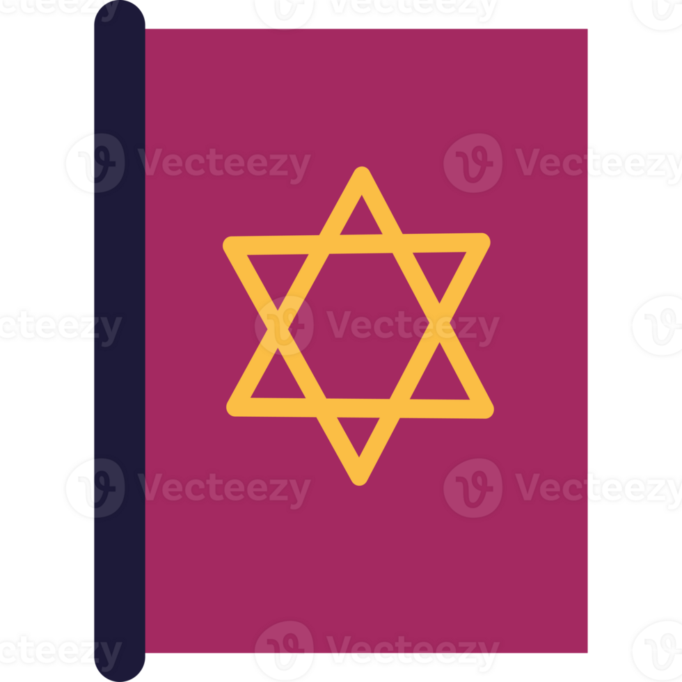 The star of david is shown on a purple flag png