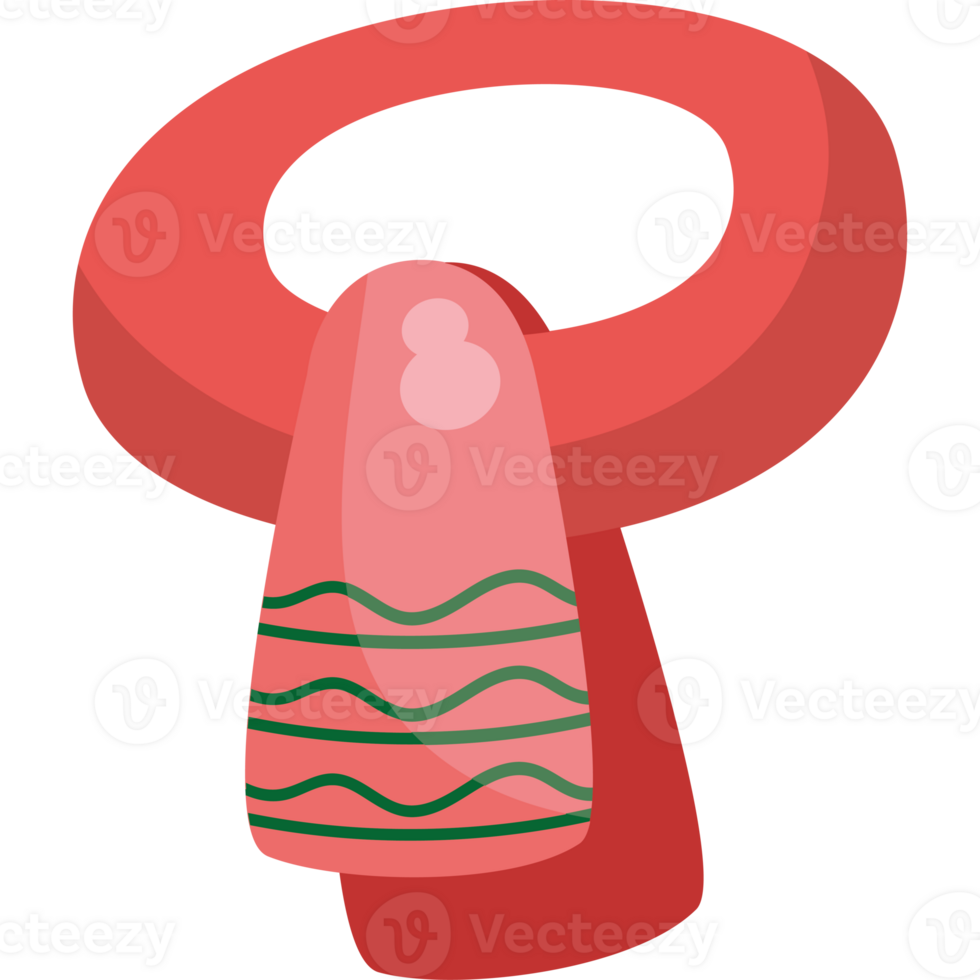 A red scarf with green and red stripes png