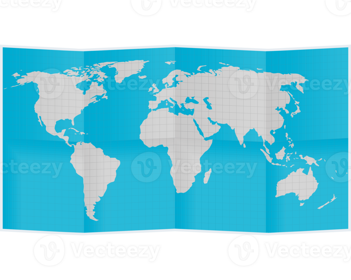 A world map on a blue background png