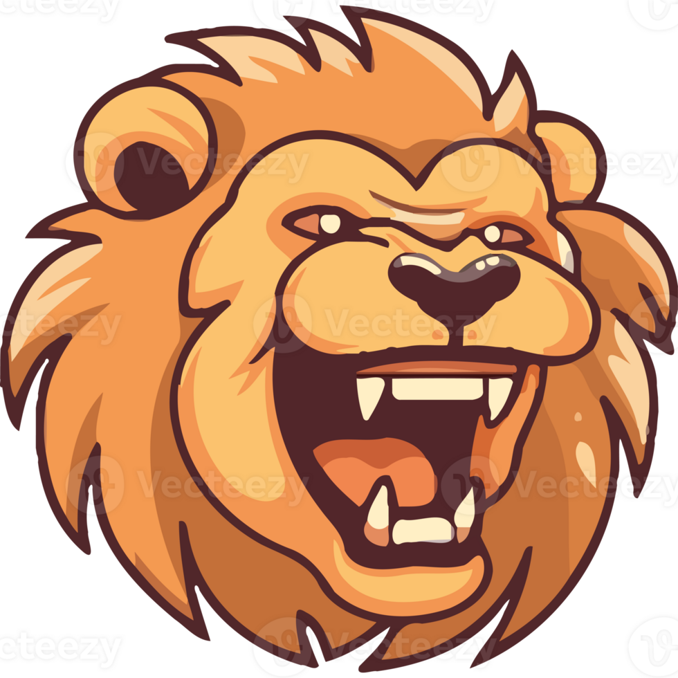 Lion head cartoon illustration png