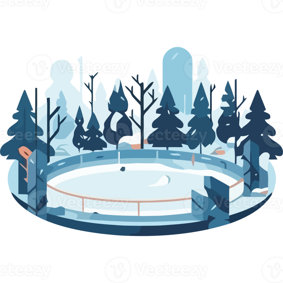Ice rink in the forest png