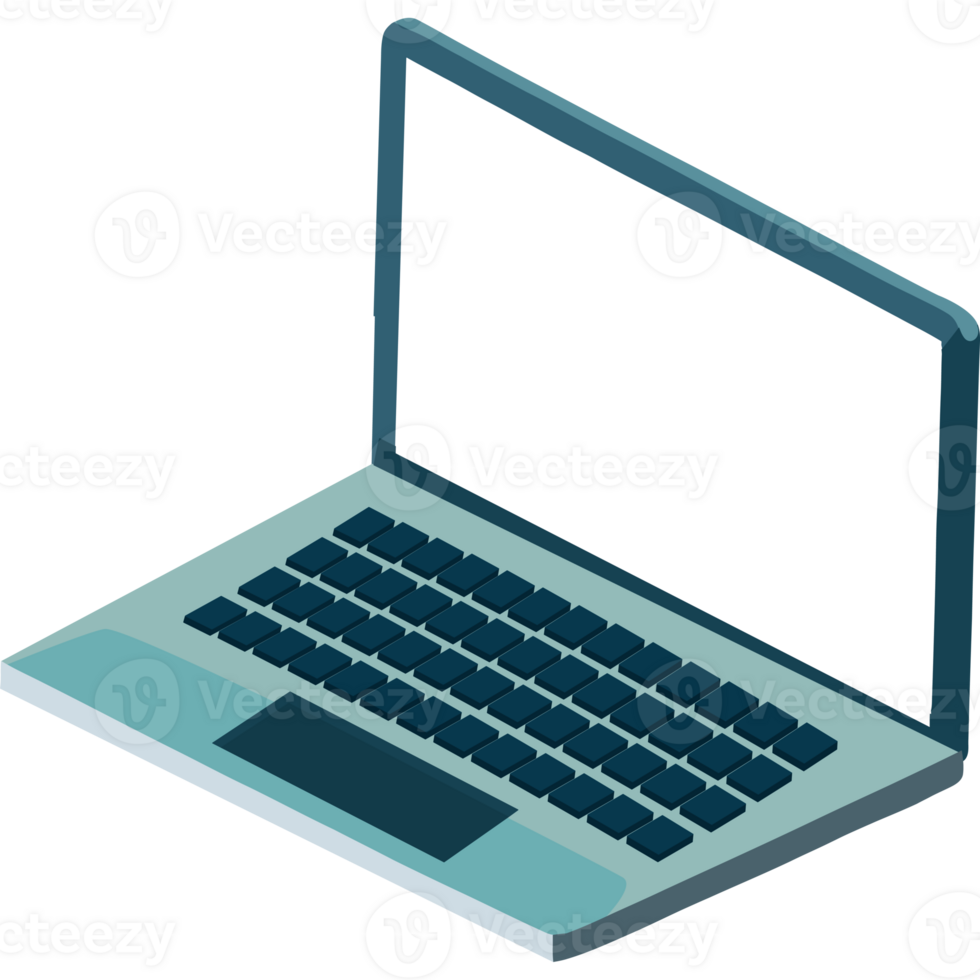 A laptop computer with a white screen on it png