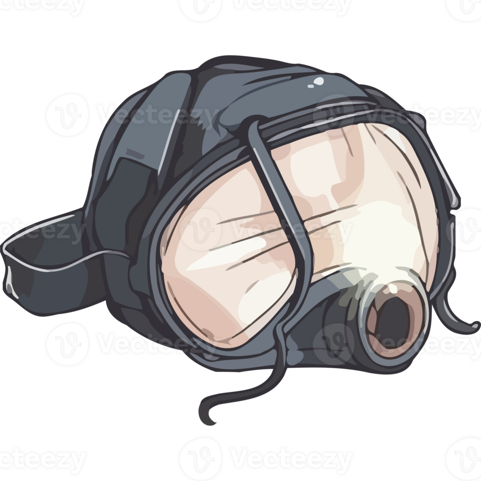 A gas mask with a light on it png