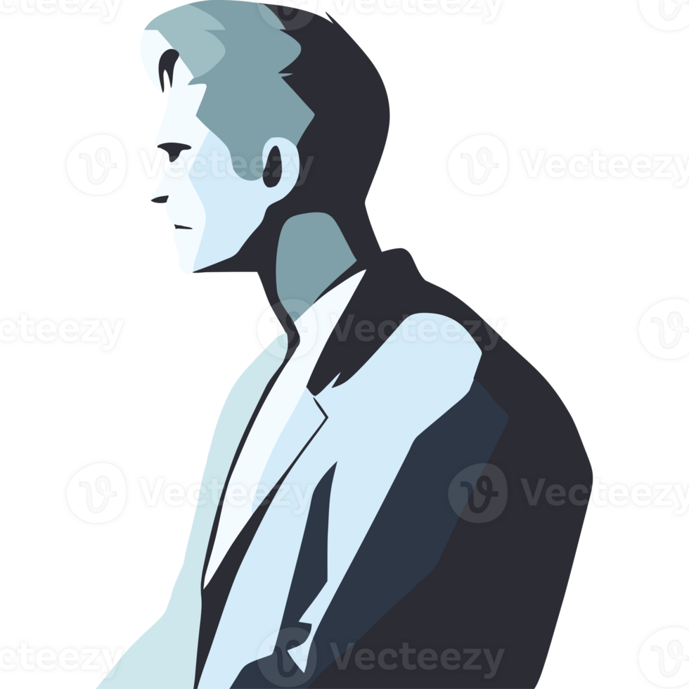 A silhouette of a man in a suit png