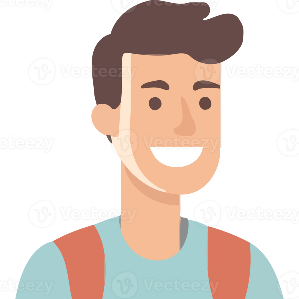 A man with a backpack and a smile png