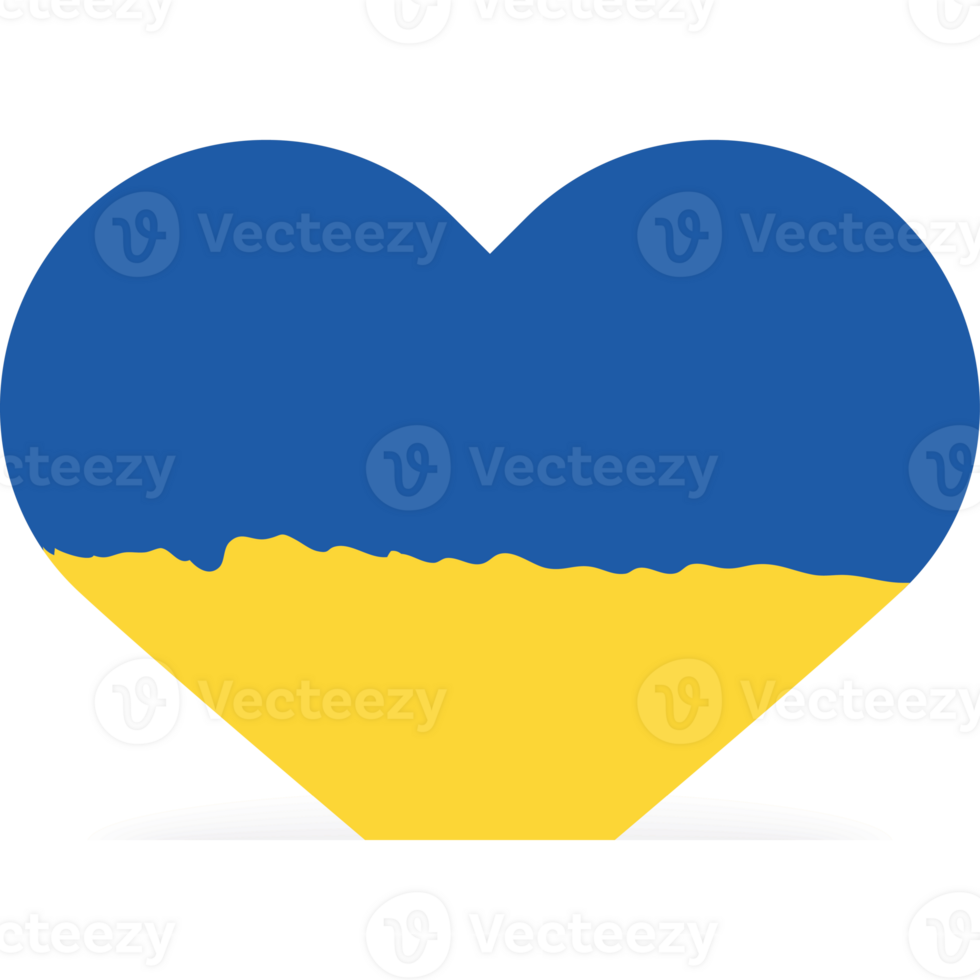 The ukraine flag is in the shape of a heart png