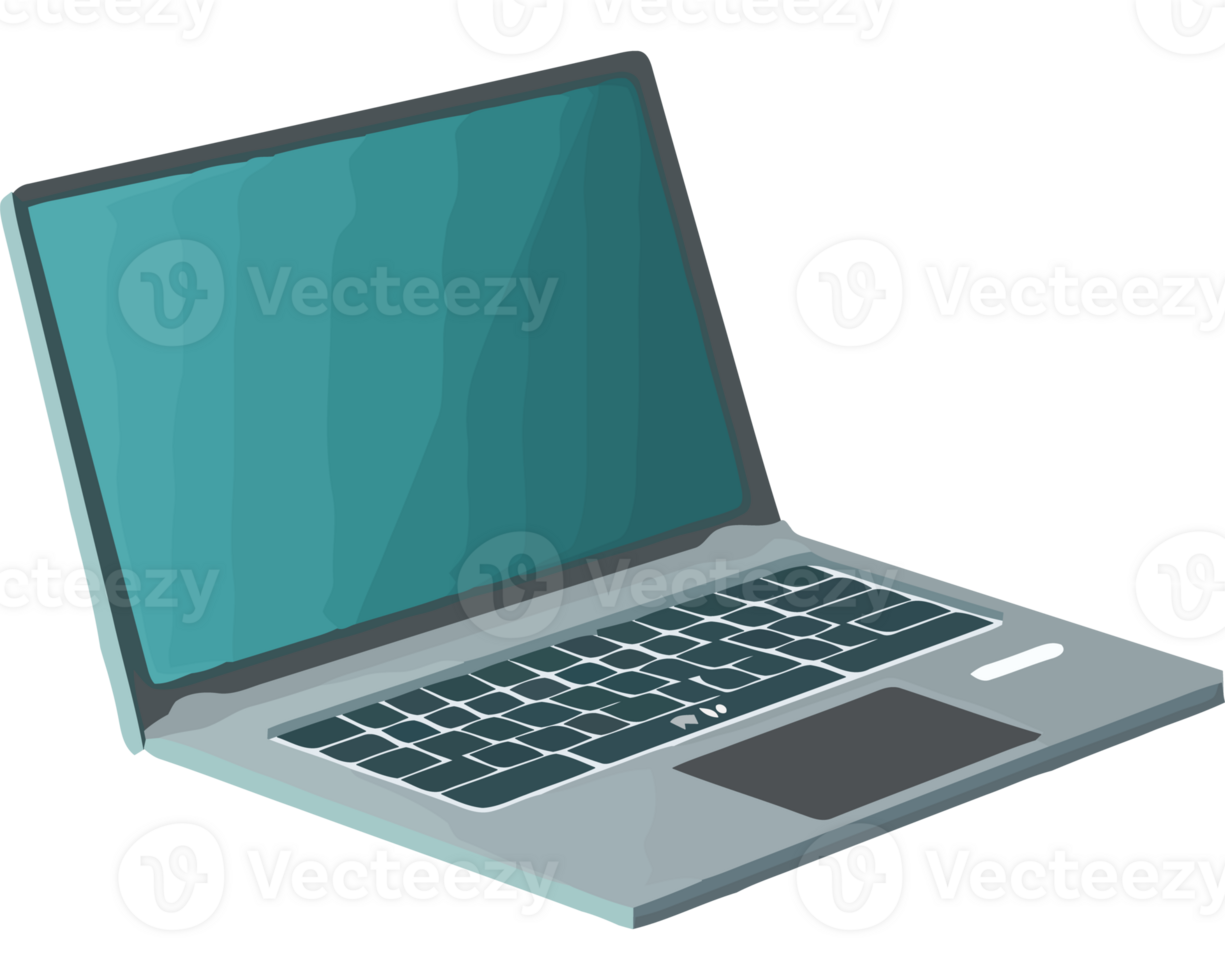 A laptop computer with a green screen png