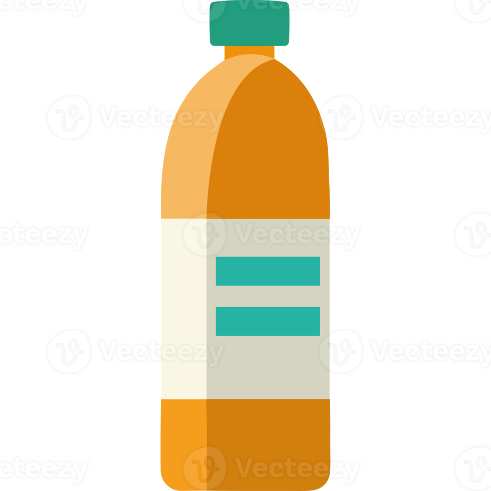 A bottle of orange juice with a green stripe png