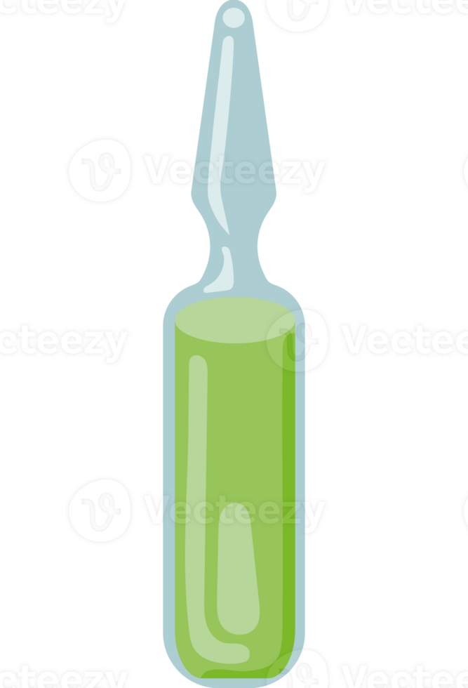 A bottle with a green liquid inside png