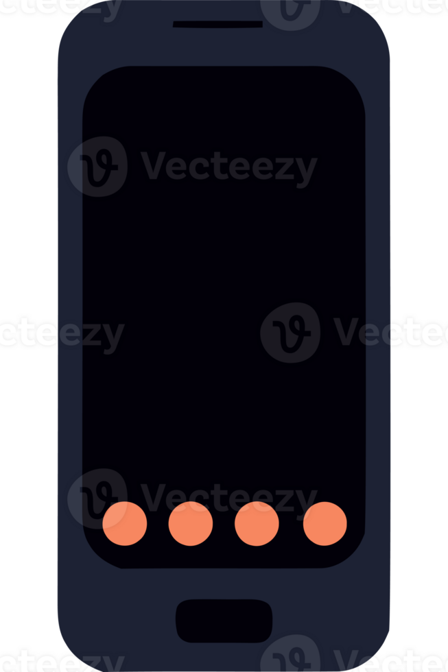 A black phone with orange dots on it png