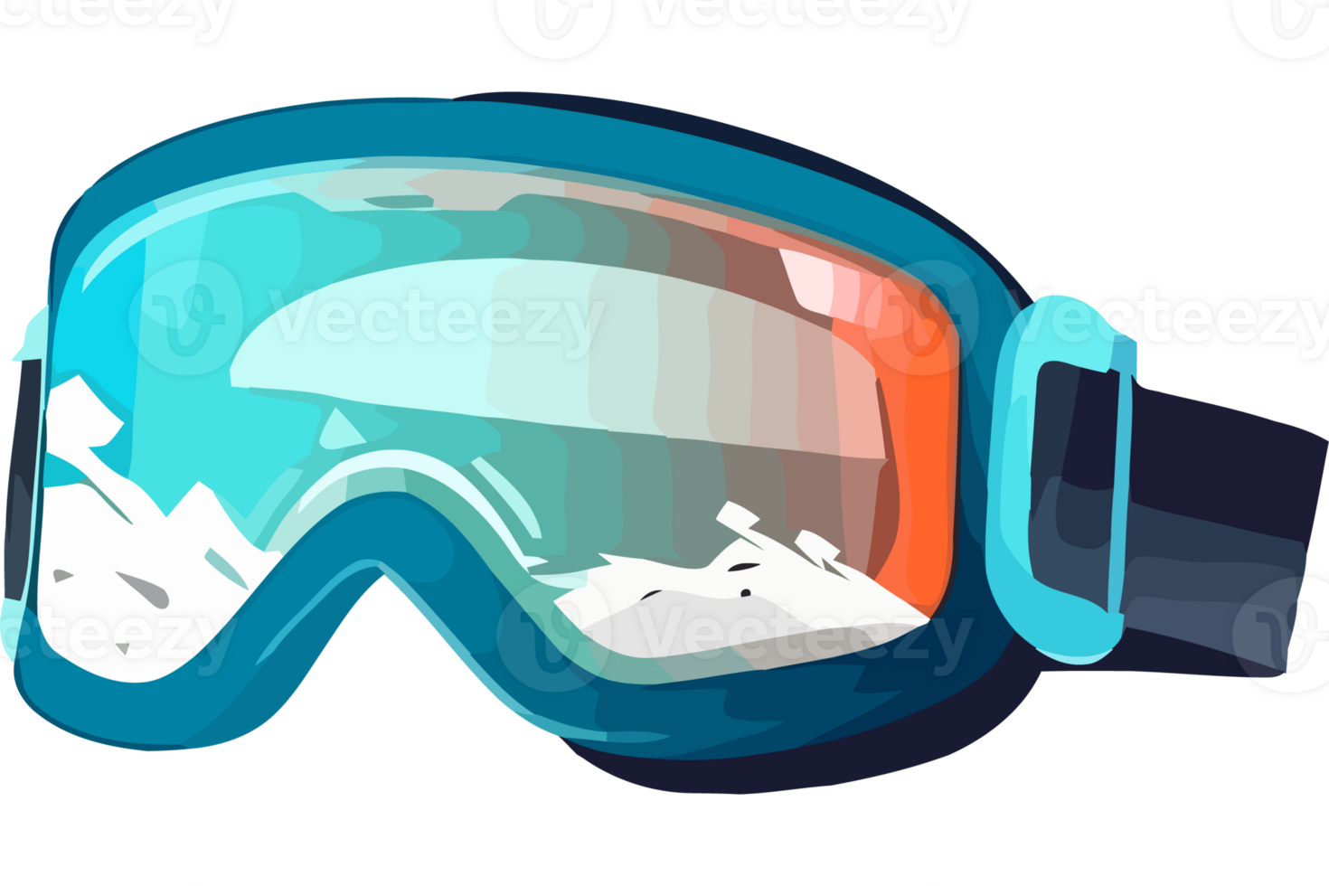 A cartoon snowboarder wearing a pair of goggles png