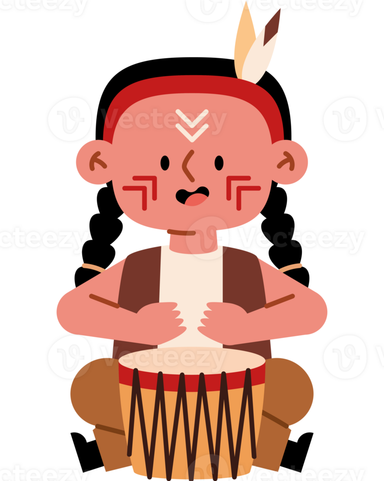 Indian boy playing drum png
