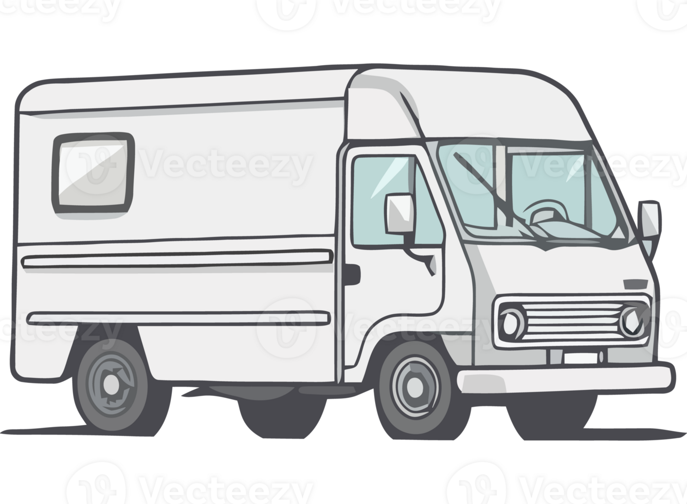A white van with a window on the side png