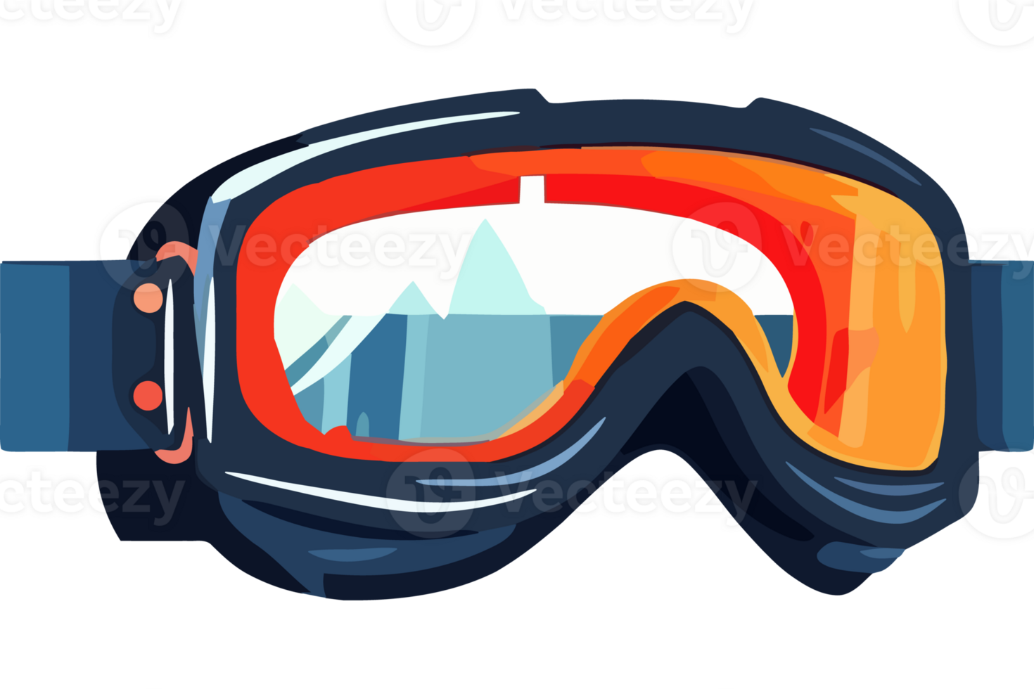 An illustration of a ski mask and goggles png
