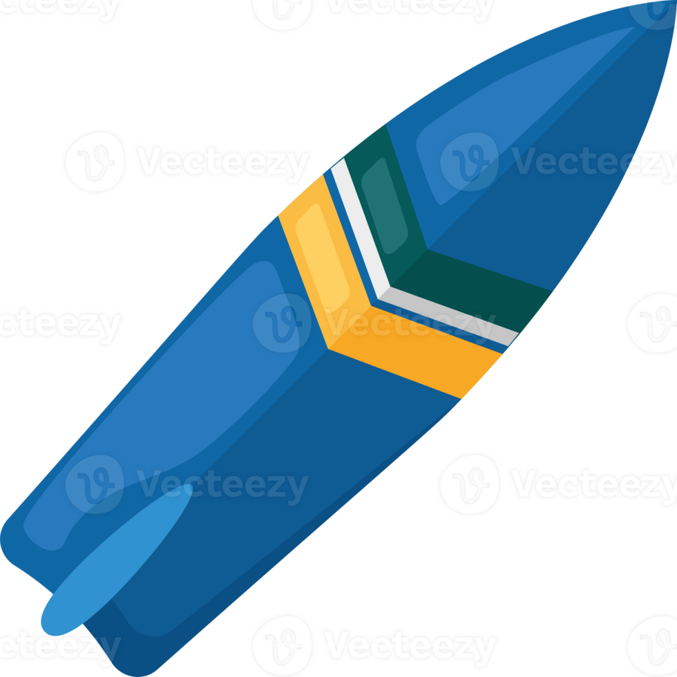 A blue and yellow rocket with a stripe on it png