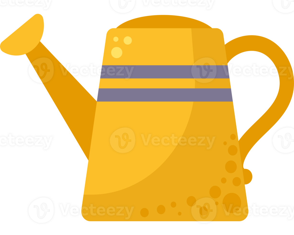 A watering can with a yellow handle png