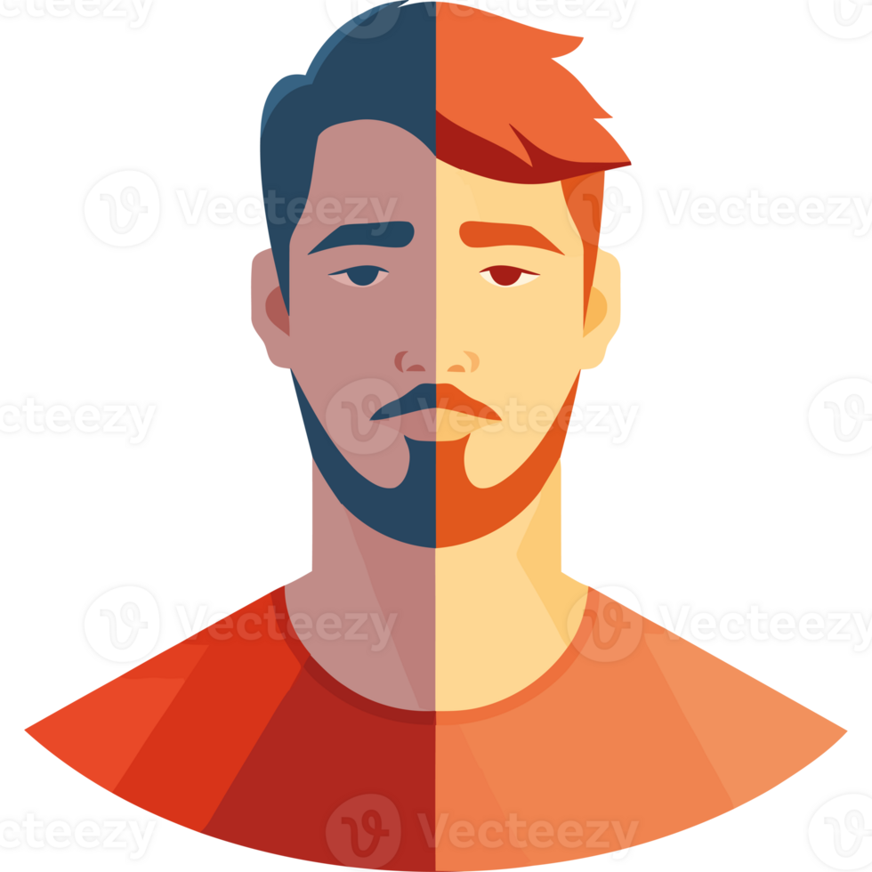 A man with a beard and a red shirt png