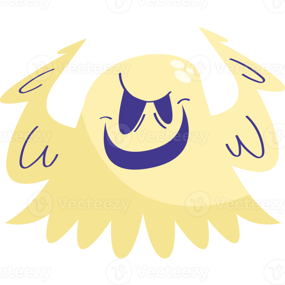 A cartoon ghost with a smile on its face png