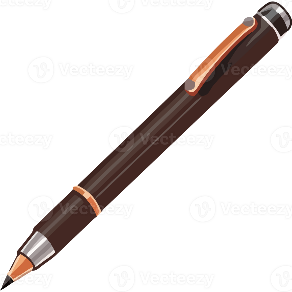 A pen with a black and orange tip png