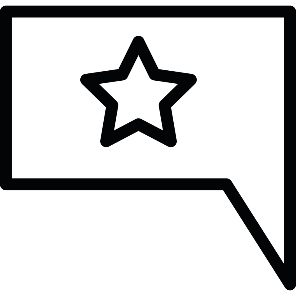A black speech bubble with a star on it png