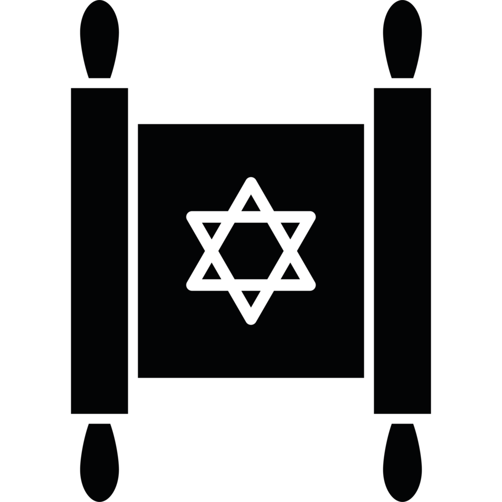 An image of a black and white star of david png