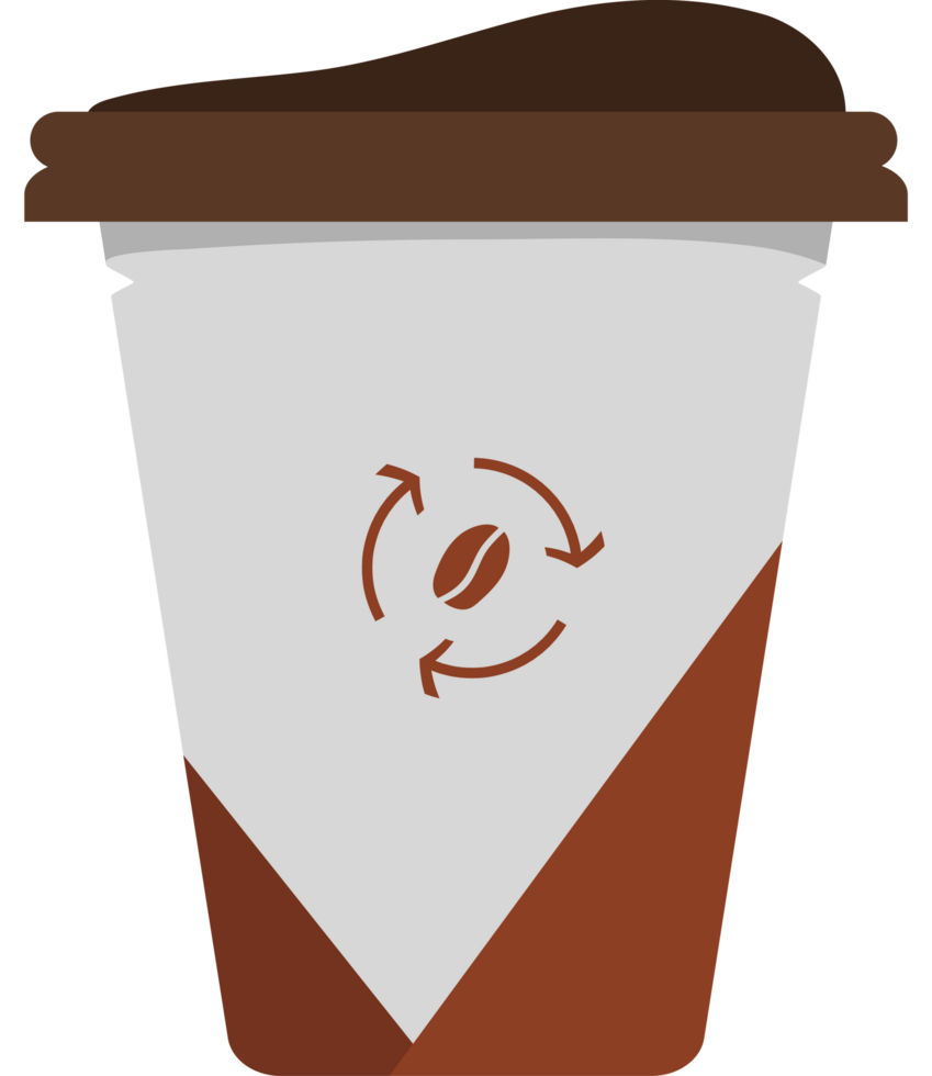 A coffee cup with a coffee bean on it png