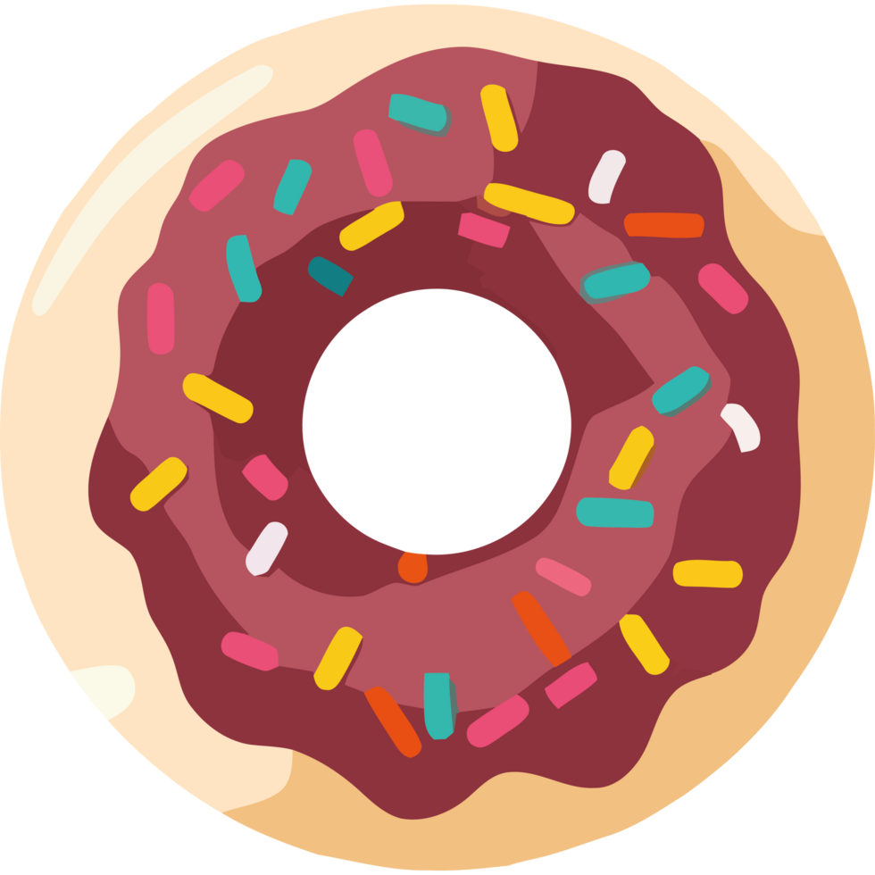 A donut with sprinkles on it is shown png